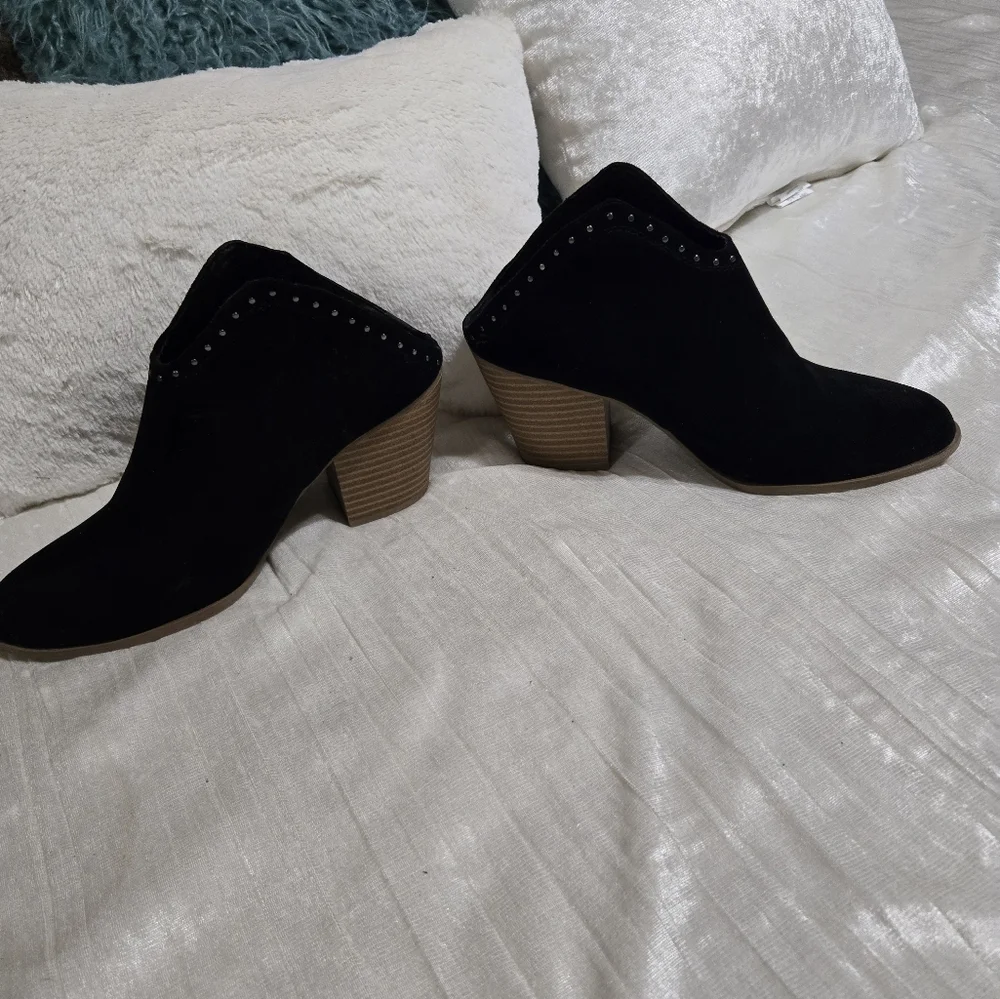 Sonoma Chic Black Ankle Booties With Open Back. EUC Worn Once! Size 7 1/2